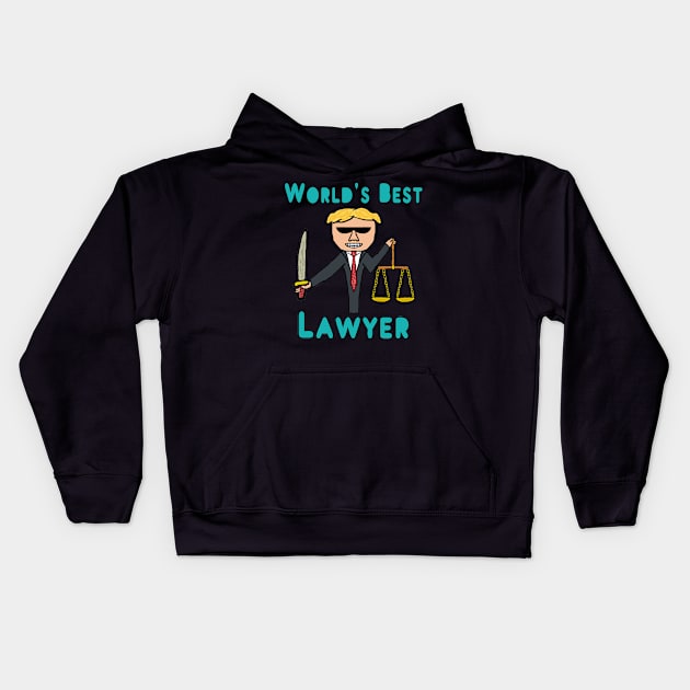 World's Best Lawyer Kids Hoodie by Mark Ewbie